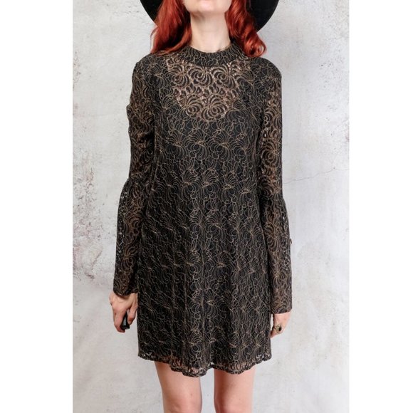 NWT BCBG back and gold lace dress size small - Picture 6 of 6
